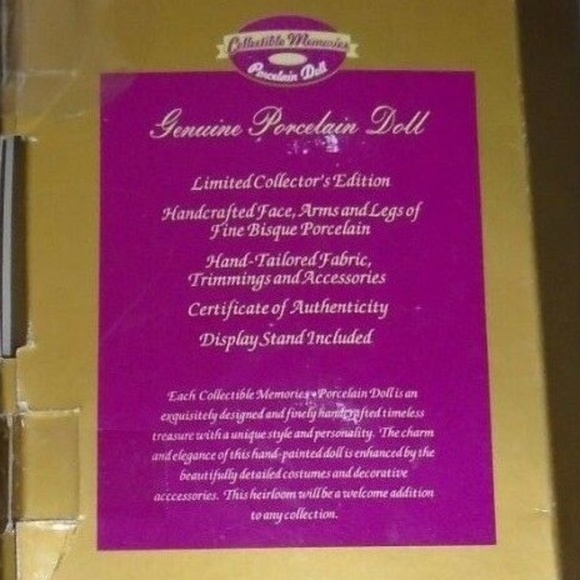 Handcrafted W/Scooter Black Porcelain Doll - Picture 4 of 4